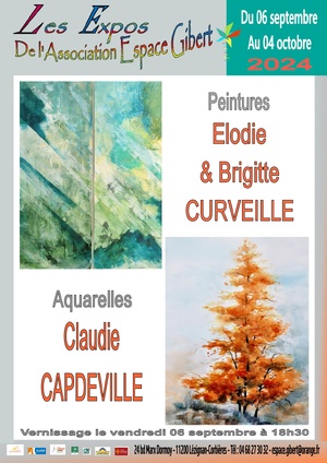 Exposition de peintures et d'aquarelles du 06 septembre au 04 octobre 2024 Exposition de peintures et d'aquarelles du 06 septembre au 04 octobre 2024