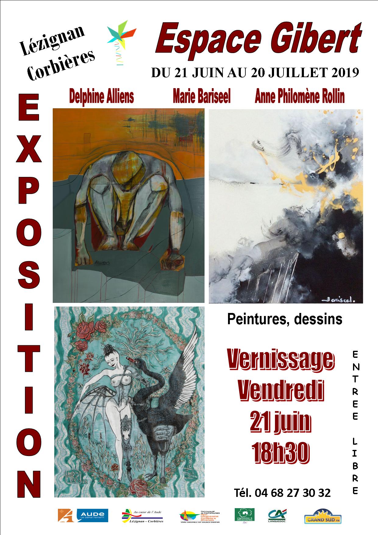 Exposition de peintures et dessins du 21 juin au 20 juillet 2019
