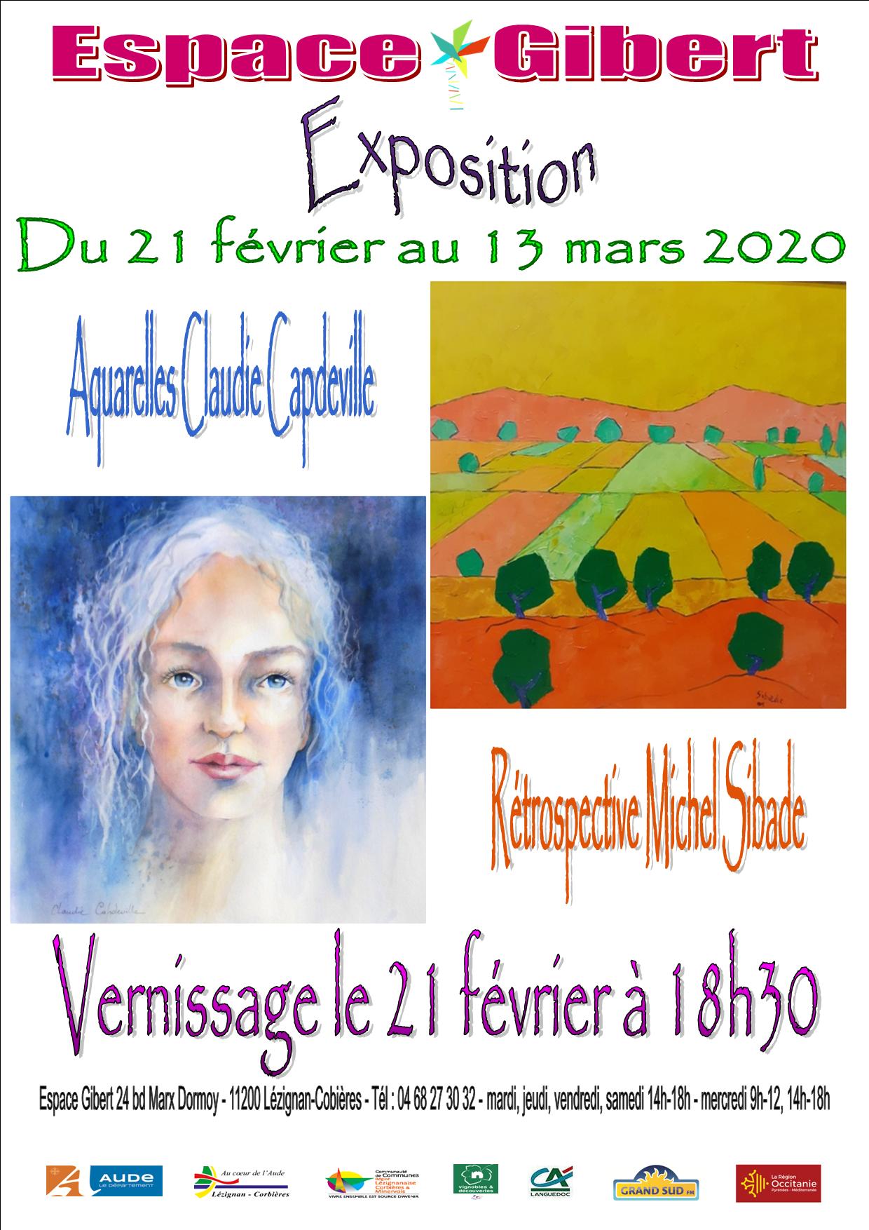 Exposition d'aquarelles et de peintures du 21 février au 13 mars 2020