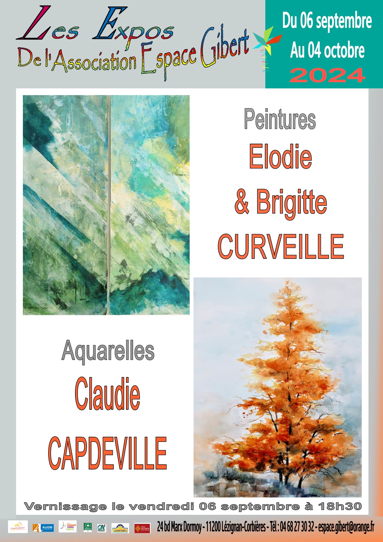 Exposition de peintures et d'aquarelles du 06 septembre au 04 octobre 2024