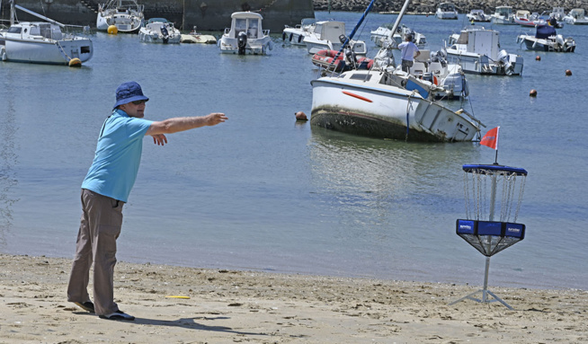Disc-golf sur la plage