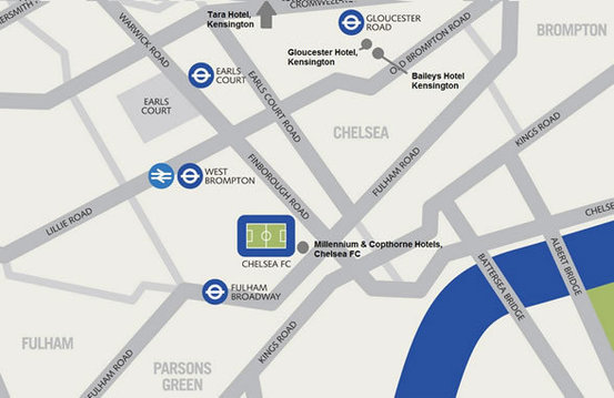 Genou et football  dans le stade de Chelsea !