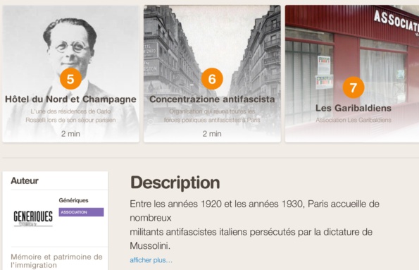 Parcours Antifasciste Italien dans Paris par l'Association GÉNÉRIQUE.