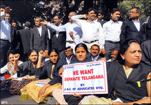 Manifestation pour la création d'un Etat Telangana