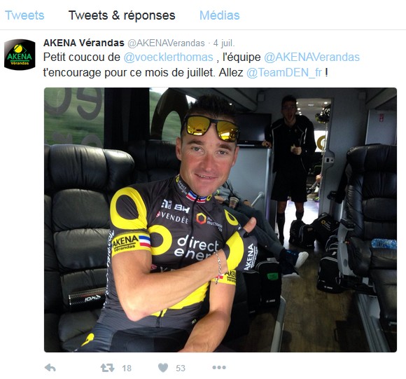 Tour de France : focus sur le partenariat entre Akena Vérandas et la team Direct Energie