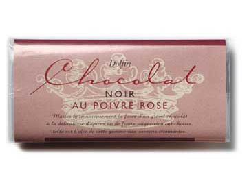 Tablette chocolat noir au poivre rose Tablette chocolat noir au poivre rose