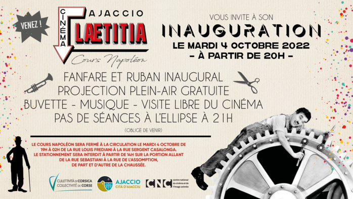 Inauguration du Cinéma Laetitia, mardi 4 octobre