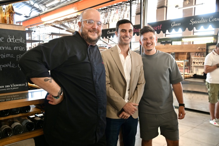Le chef Yannick Lambert, Alexandre Farina et Fabien Gambini