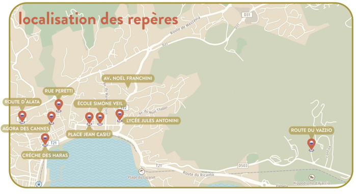 Les repères de crues sur la commune d'Ajaccio