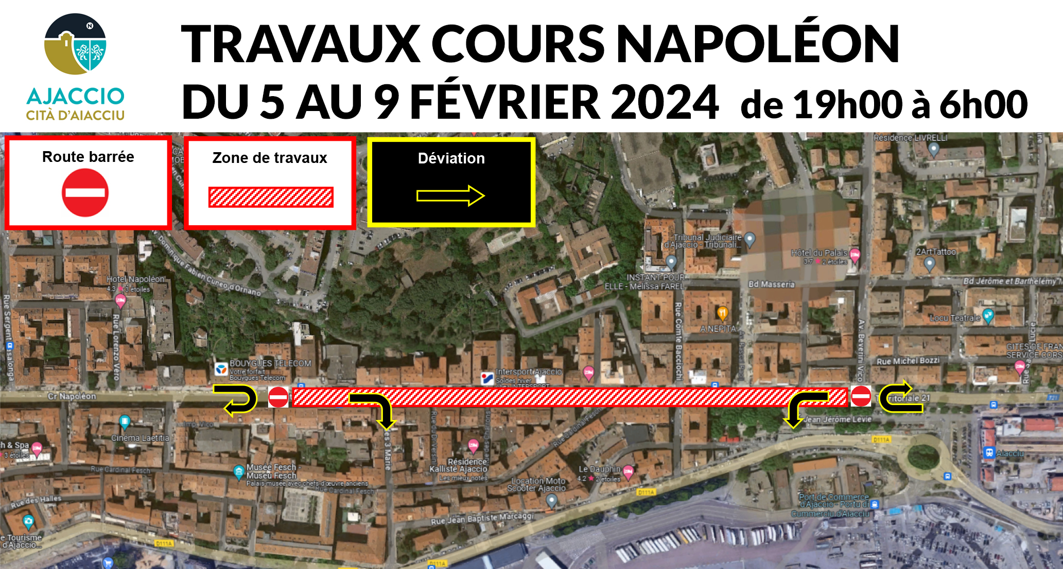 Phase finale des travaux de requalification du Cours Napoléon