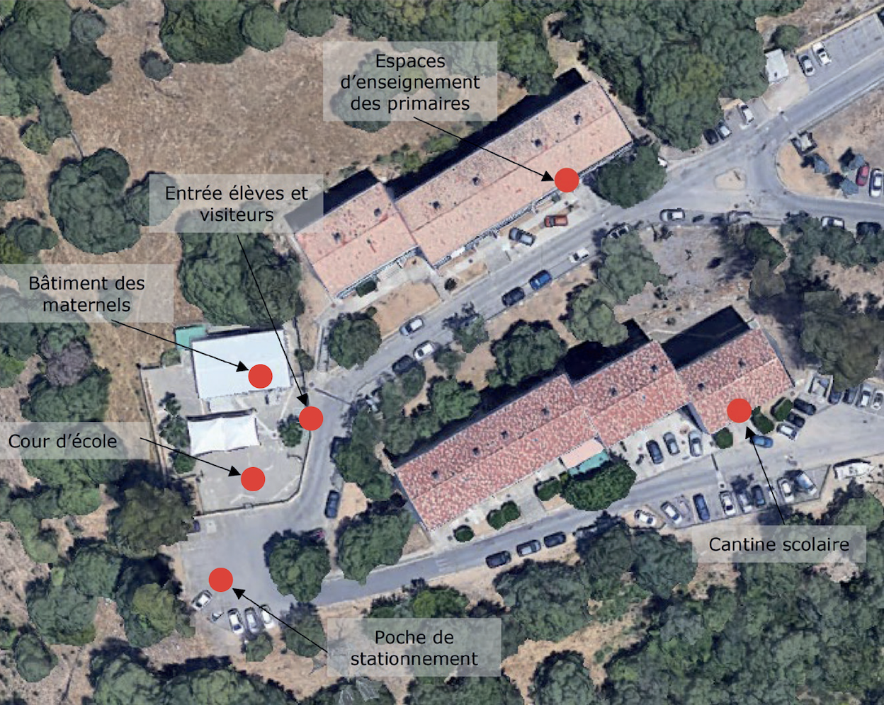 L’école de Castelluccio est organisée sur trois sites distincts.