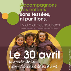 Le 30 avril 2015, c'est la douzième journée de la non-violence éducative