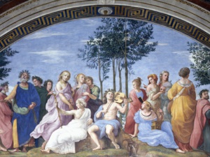 Le Parnasse, peintre Raphaël sur Apollon et les Muses