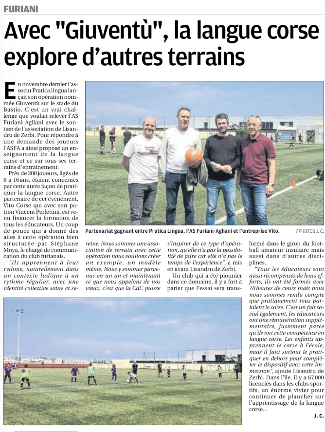 Prugettu Giuventù #1 (Praticalingua - ViTO Corsica - AS Furiani Agliani)