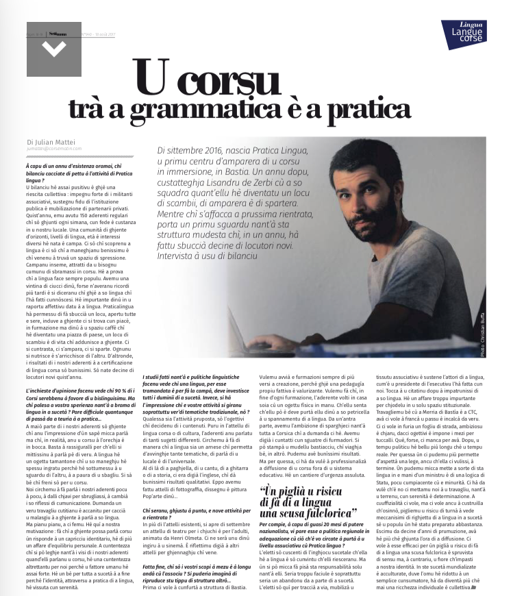 U bilanciu è e perspettive dopu à 1 annu d'attività