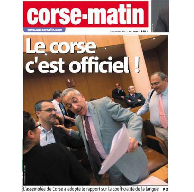 LINGUA - CULTURA - MUSICA : 2013, votu à a CTC di un statutu di cuuffizialità per u corsu