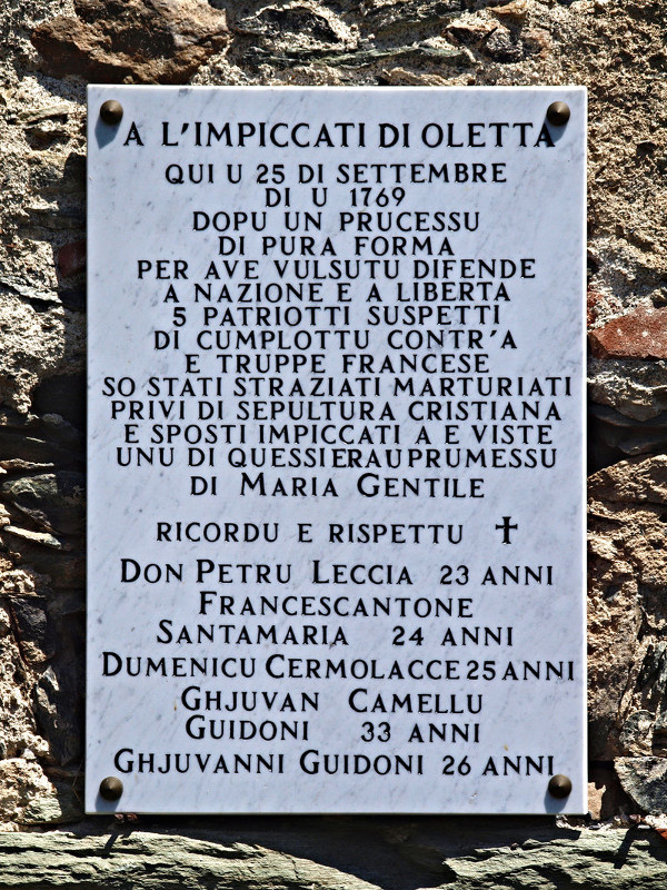 STORIA DI CORSICA: 1769 L'impicati di Oletta