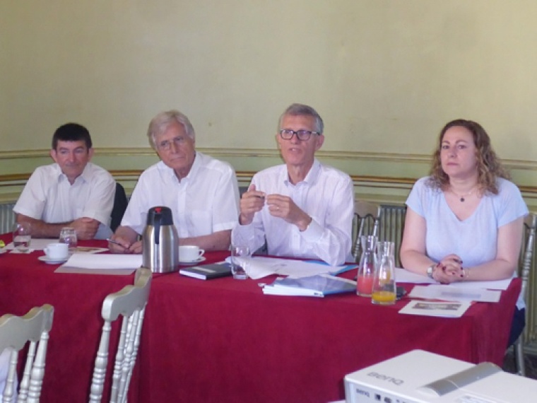 De gauche à droite : Jean-François Cerise (vice-président), Jean-Pascal Chirat (vice-président), Eric Bataille (président) et Evelyne Bechtel (chargée de communication).