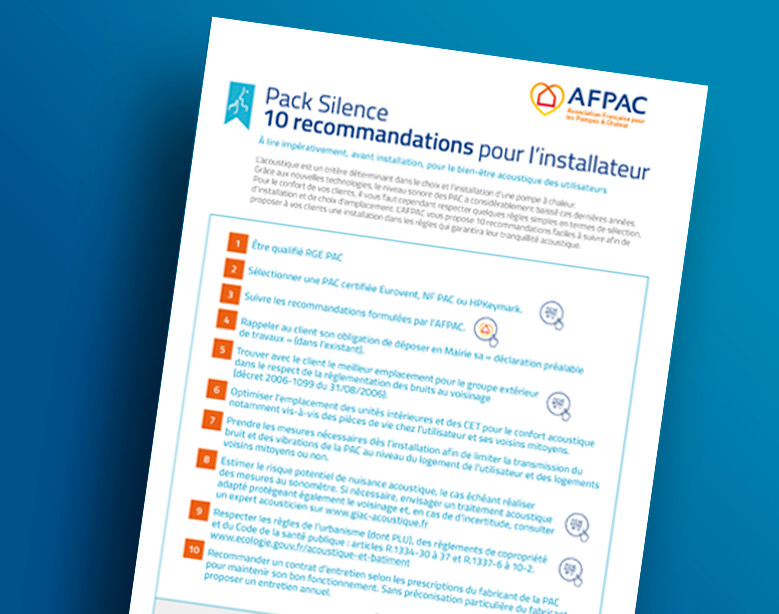 Pack Silence - 10 recommandations pour l’installateur - 10 recommandations pour l'utilisateur