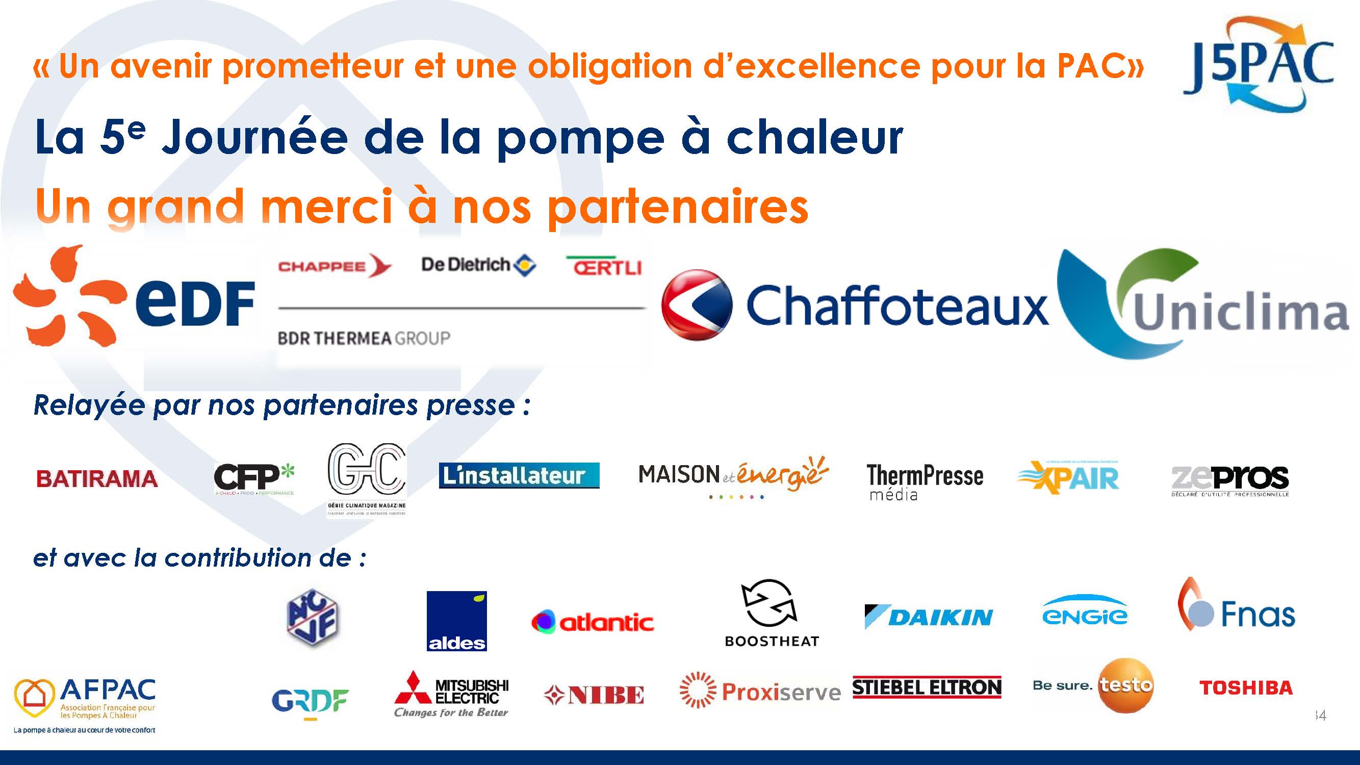 5ème Journée de la Pompe à Chaleur J5PAC - mardi 10 mars 2020