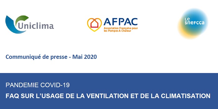 PANDEMIE COVID-19 - FAQ SUR L’USAGE DE LA VENTILATION ET DE LA CLIMATISATION