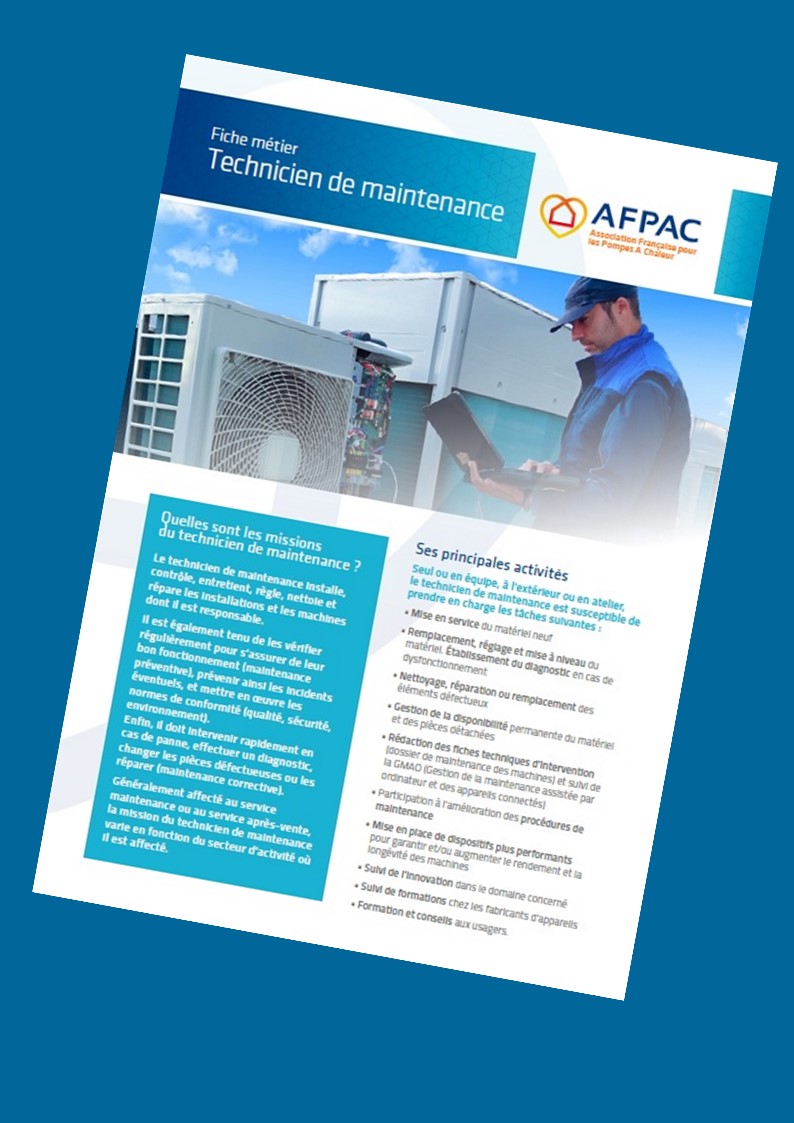 Fiche Métiers PAC : Technicien de maintenance de Pompes à Chaleur