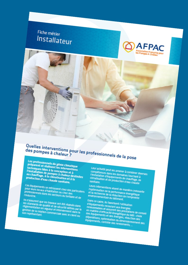 Les outils : la Fiche Métiers PAC : Installateur de Pompes à Chaleur