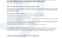 Note de synthèse : l'entretien des PAC chargées en HFC