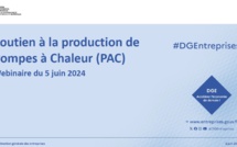 Support du webinaire de la DGE sur les mesures de soutien à la production de Pompes à Chaleur