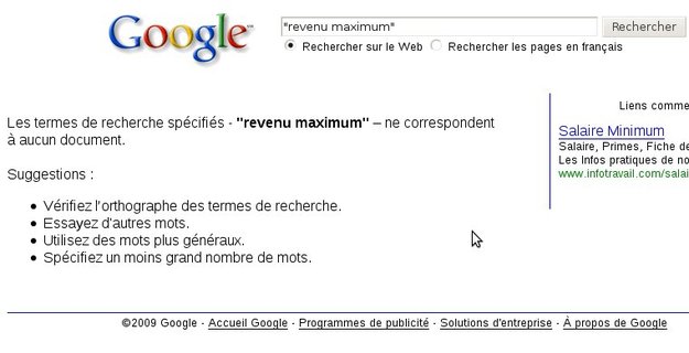 J'ai cherché "revenu maximum" sur le site du parti socialiste...