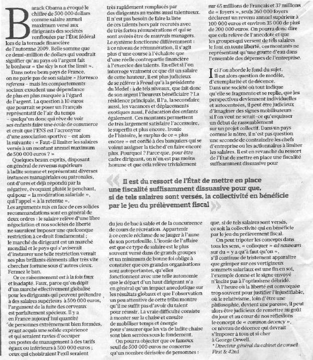 Salaires des patrons : le prix de la décence