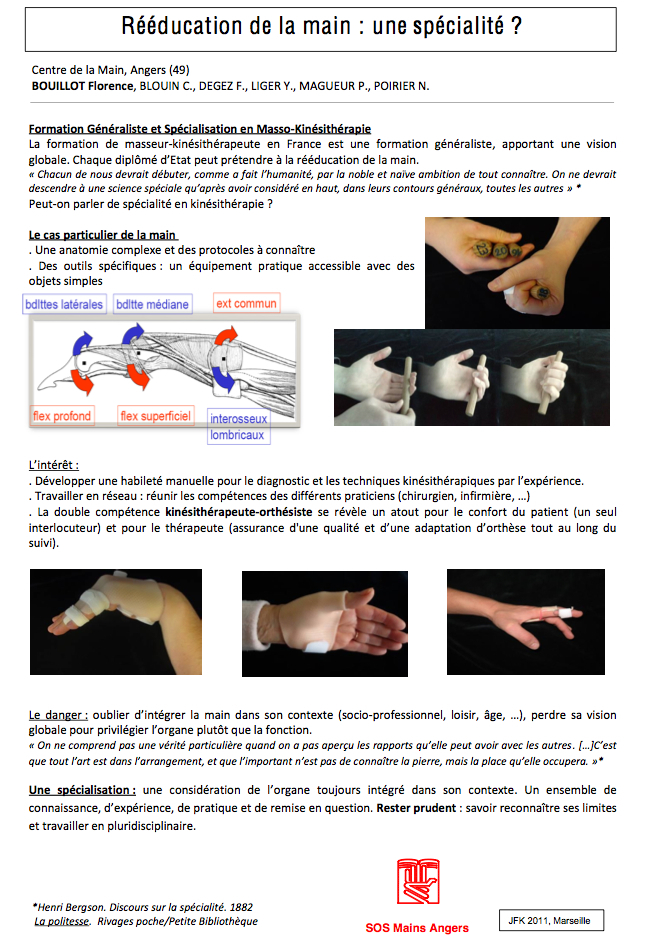 Posters présentés aux JFK2011 (Marseille 4-5 Février 2011)