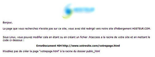Le message s'affichant à l'écran en tapant les URL du site du RCD Le message s'affichant à l'écran en tapant les URL du site du RCD
