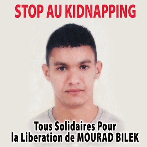 Mourad Bilek, 18 ans est en captivité depuis quelques jours. Ph/DR