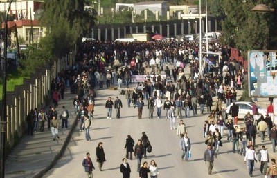Marche des étudiantes de la cité Mdouha à Tizi Ouzou ( PHOTO: DR)