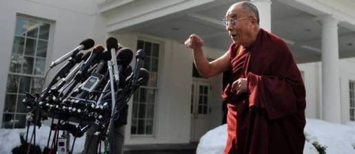 Le dalaï-lama à la Maison-Blanche, en février 2010. PHOTO (Tim Sloan / AFP)