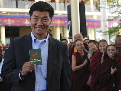 Lobsang Sangay, en mars 2011 à Dharamsala (PHOTO: AFP)