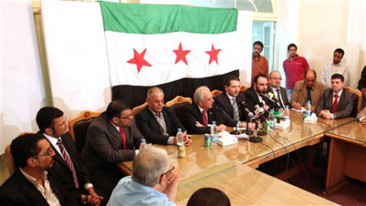Le Conseil national syrien en réunion au Caire, Egypte, le 10 octobre 2011. (Photo : AFP/Owaise Mahmoud)