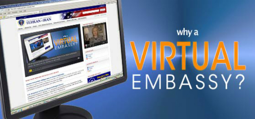 Page d'accueil du site de l'ambassade virtuelle des Etats-Unis en Iran. (PH/DR)