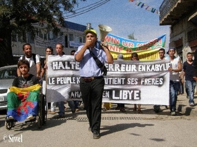 Marche du MAK le 13/09/2011 à Michelet contre l'insécurité et pour soutenir les Amazighs de Libye (PH/ A.Djoudi)
