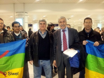 Ferhat Mehenni à son arrivée à Montréal (PH/ M.I. - SIWEL)