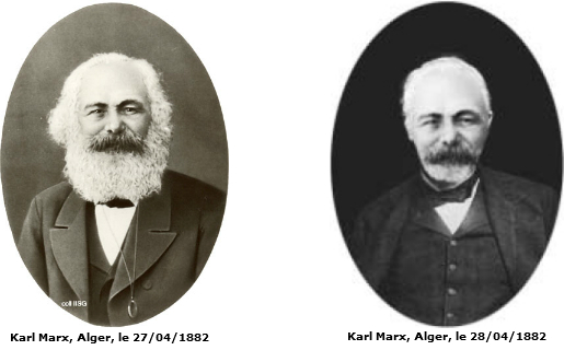 Dernières photographies de Karl Marx, par E. Dutertre, photographe à Alger, les 27 et 28 avril 1882 (PH/DR)