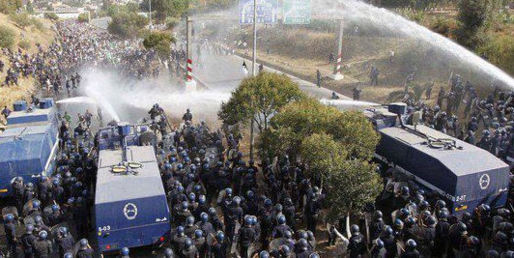 Répression de la marche des gardes communaux le 11 juillet 2012 à Blida. (PH/DR)