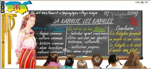Affiche du Mouvement pour l'autonomie de la Kabylie.PH/site officiel du MAK
