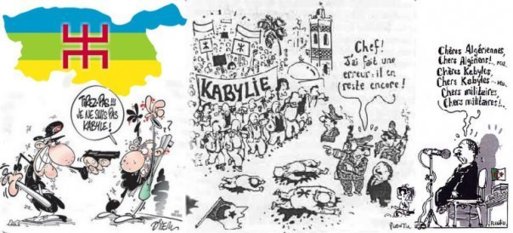 Caricatures de Plantu et Dilem sur l'antikabylisme inné du pouvoir algérien (PH/DR)