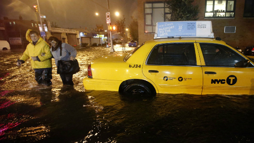 Inondations à New York après le passage du cyclone Sandy lundi (PH/LRG)
