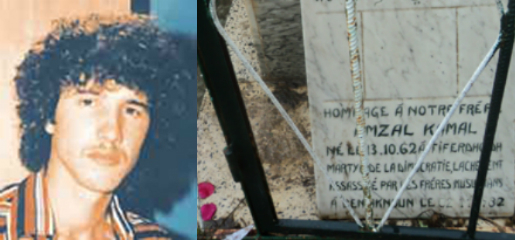 L'étudiant kabyle Kamel Amzal et sa tombe à Tiferdud, Kabylie (PH/TAMURT/ST)