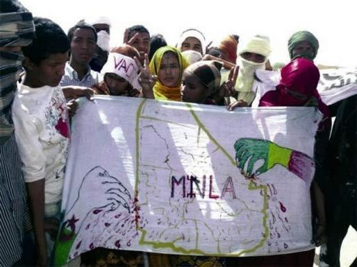 manifestation en faveur du MNLA et de l'Azawad à Kidal, le 1/11/2011.PH/DR