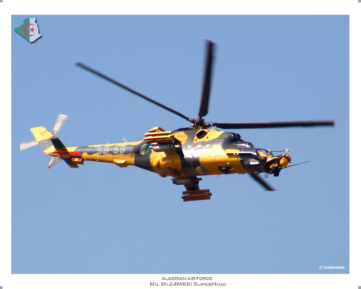 Hélicoptère algérien MI24 Hind MKIII.(PH/DR)