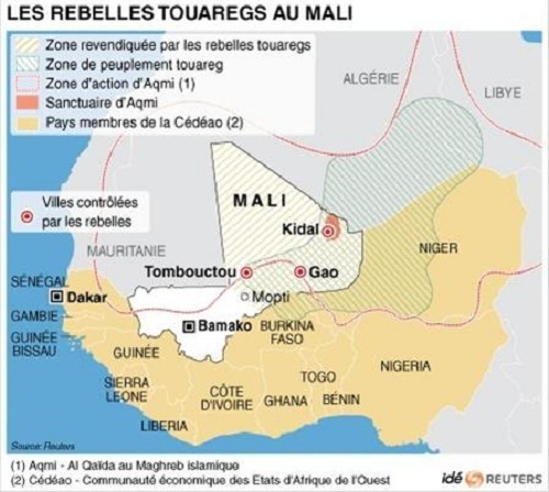 Carte du Mali. Photo/ Infographie Reuters.